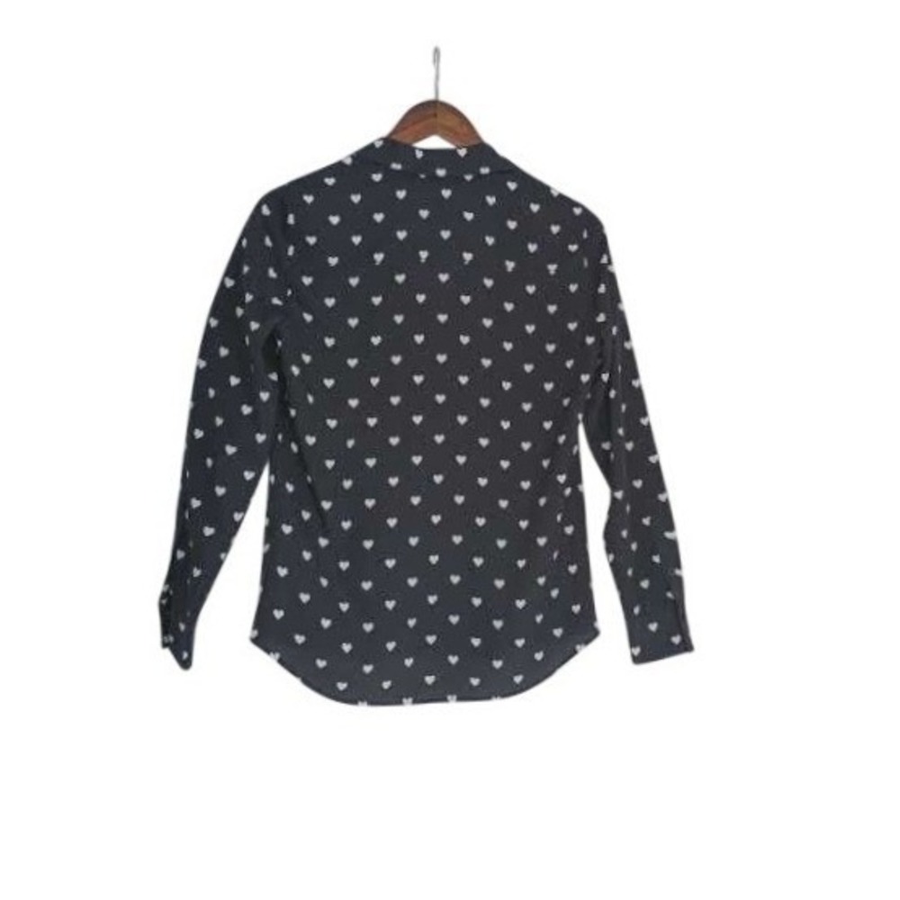 Equipment Femme Romantic Black Heart‎ Print Button Down Blouse Fits S NWOT $280 - Picture 5 of 12